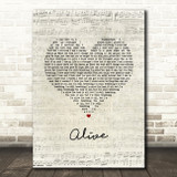 Sia Alive Script Heart Song Lyric Music Art Print