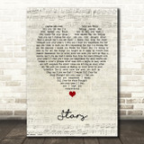 Simply Red Stars Script Heart Song Lyric Music Art Print