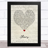 Simply Red Stars Script Heart Song Lyric Music Art Print