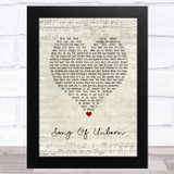 Steven Wilson Song Of Unborn Script Heart Song Lyric Music Art Print