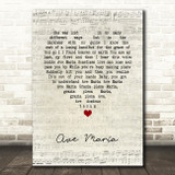 Beyoncé Ave Maria Script Heart Song Lyric Music Art Print