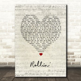 The Blues Brothers Rollin' Script Heart Song Lyric Music Art Print