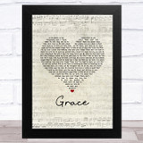 The Dubliners Grace Script Heart Song Lyric Music Art Print