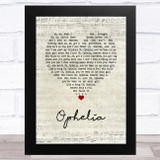 The Lumineers Ophelia Script Heart Song Lyric Music Art Print
