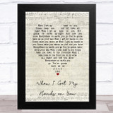 The New Basement Tapes When I Get My Hands on You Script Heart Song Lyric Music Art Print