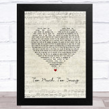 The Specials Too Much Too Young Script Heart Song Lyric Music Art Print