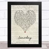 The Strokes Someday Script Heart Song Lyric Music Art Print