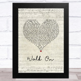 U2 Walk On Script Heart Song Lyric Music Art Print