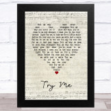 UFO Try Me Script Heart Song Lyric Music Art Print