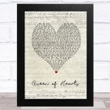 We The Kings Queen of Hearts Script Heart Song Lyric Music Art Print