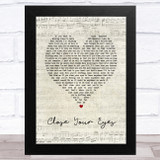 Westlife Close Your Eyes Script Heart Song Lyric Music Art Print