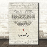 Boyzone Words Script Heart Song Lyric Music Art Print