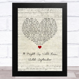 Carole King It Might As Well Rain Until September Script Heart Song Lyric Music Art Print