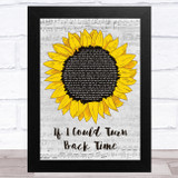 Cher If I Could Turn Back Time Grey Script Sunflower Song Lyric Music Art Print