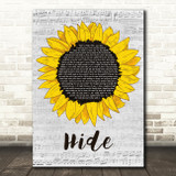 Juice Wrld Hide Grey Script Sunflower Song Lyric Music Art Print