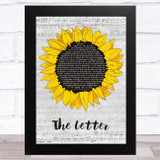 Macy Gray The Letter Grey Script Sunflower Song Lyric Music Art Print