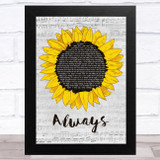 The Snuts Always Grey Script Sunflower Song Lyric Music Art Print