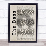 Diana Ross The Boss Shadow Song Lyric Print