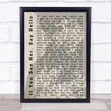 Bob Dylan If You See Her, Say Hello Shadow Song Lyric Quote Print