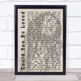 Bob Marley Could You Be Loved Shadow Song Lyric Quote Print