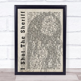 Bob Marley I Shot The Sheriff Shadow Song Lyric Quote Print