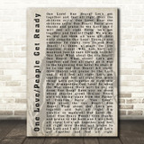Bob Marley One Love People Get Ready Shadow Song Lyric Quote Print