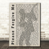 Bryan Adams Please Forgive Me Shadow Song Lyric Quote Print