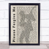 Bryan Adams Please Forgive Me Shadow Song Lyric Quote Print