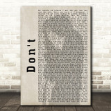 Ed Sheeran Don't Shadow Song Lyric Quote Print