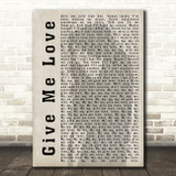 Ed Sheeran Give Me Love Shadow Song Lyric Quote Print