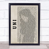 Ed Sheeran UNI Shadow Song Lyric Quote Print