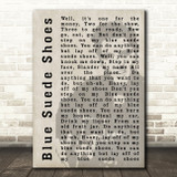 Elvis Presley Blue Suede Shoes Face Shadow Song Lyric Quote Print