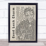 Elvis Presley Good Luck Charm Face Shadow Song Lyric Quote Print