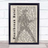 Elvis Presley Heartbreak Hotel Pose Shadow Song Lyric Quote Print