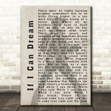 Elvis Presley If I Can Dream Pose Shadow Song Lyric Quote Print