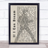 Elvis Presley If I Can Dream Pose Shadow Song Lyric Quote Print