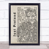 Elvis Presley Just Pretend Face Shadow Song Lyric Quote Print