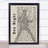 Elvis Presley One Night Pose Shadow Song Lyric Quote Print