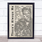 Elvis Presley There's Always Me Face Shadow Song Lyric Quote Print