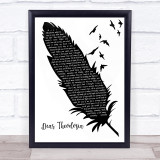 Lin-Manuel Miranda & Leslie Odom Jr. Dear Theodosia Black & White Feather & Birds Song Lyric Wall Art Print