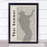 Garth Brooks That Summer Shadow Song Lyric Quote Print