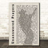 Garth Brooks Unanswered Prayers Shadow Song Lyric Quote Print