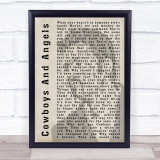 George Michael Cowboys And Angels Shadow Song Lyric Quote Print
