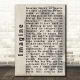 John Lennon Imagine Shadow Song Lyric Quote Print