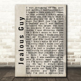 John Lennon Jealous Guy Shadow Song Lyric Quote Print