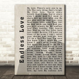 Lionel Richie Endless Love Shadow Song Lyric Quote Print