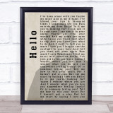 Lionel Richie Hello Shadow Song Lyric Quote Print