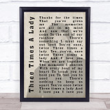 Lionel Richie Three Times A Lady Shadow Song Lyric Quote Print