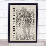 Michael Jackson Another Part of Me Shadow Song Lyric Quote Print