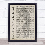 Michael Jackson Don't Stop 'Til You Get Enough Shadow Song Lyric Quote Print